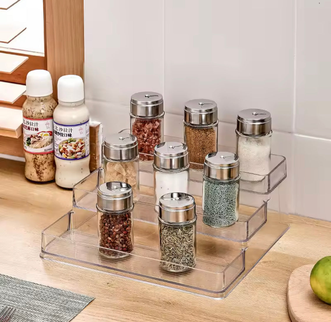3 Tier Acrylic Desktop Perfume Shelf, Kitchen Seasoning Organizer Box, Multi Layer Vanity Countertop 3 Tier Acrylic Desktop Perfume Shelf, Kitchen Seasoning Organizer Box, Multi Layer Vanity Countertop